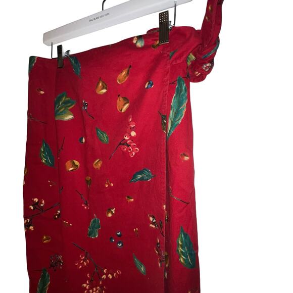 Coldwater Creek Fall berries and nuts Long autumn wrap cotton skirt women small - Picture 5 of 8